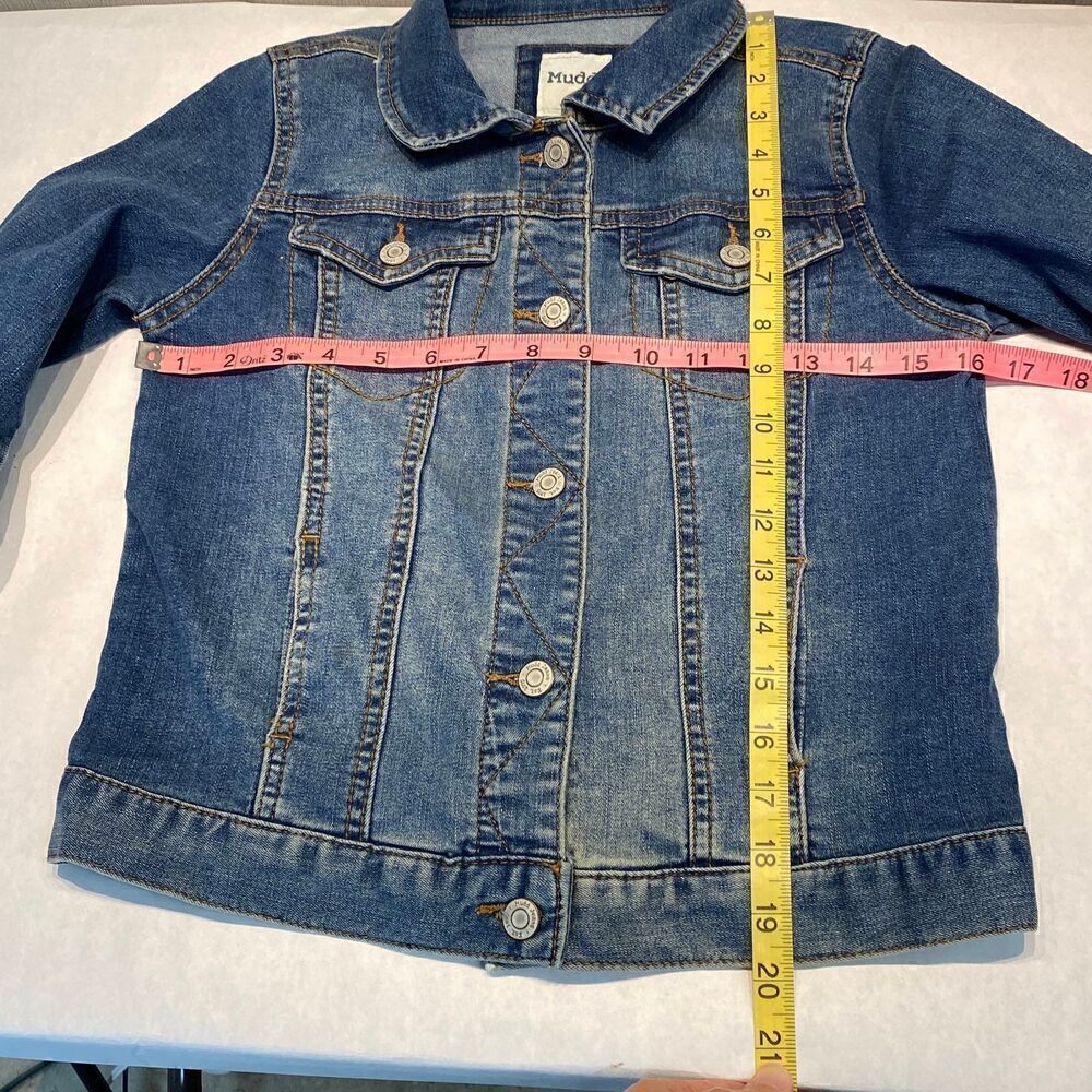 Mudd Girls Denim Jacket Size 16 Button Front Cropped - Picture 9 of 9